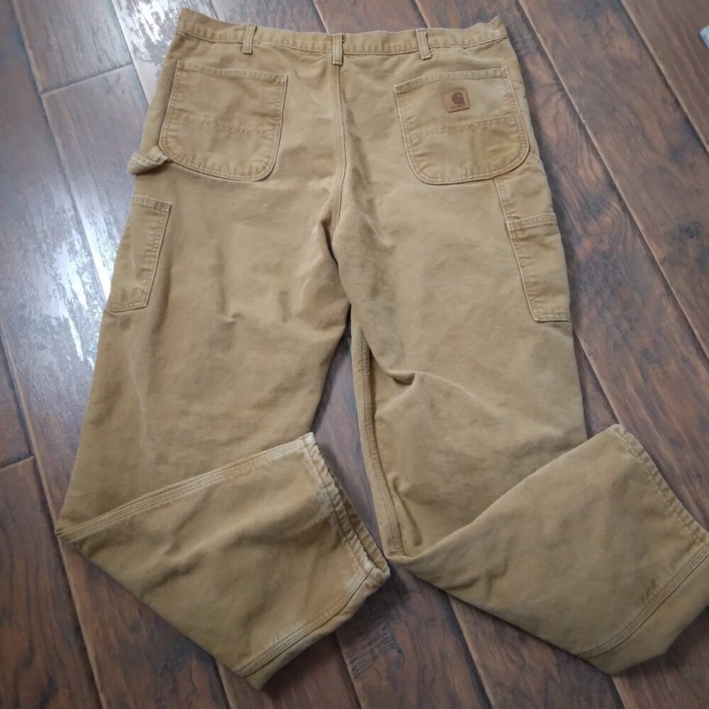 Carhartt | Men's Duck Canvas Flannel Lined Carpenter Utility Work Pants … - Picture 3 of 6